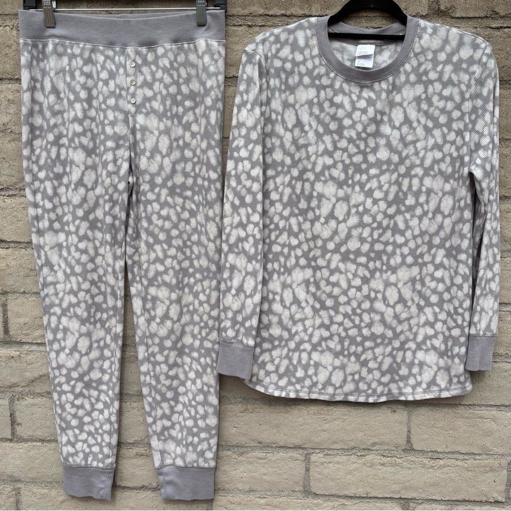 Stars Above Gray and White Pajama Set